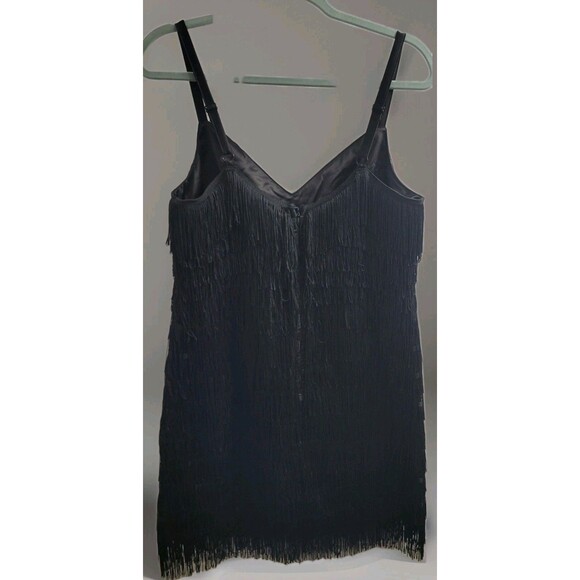 NEW Tuckernuck Black Fringe Bristol Dress Size Medium Cocktail Jazz Holiday $198 - Picture 10 of 11